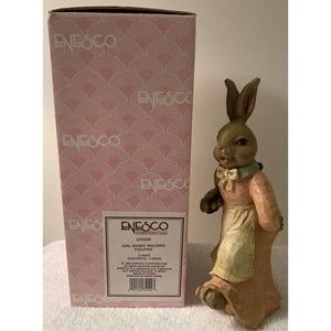 Enesco Vintage 1996 Girl Bunny Walking Figurine Easter Rabbit Umbrella 270334